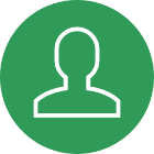 User icon in a green circle.